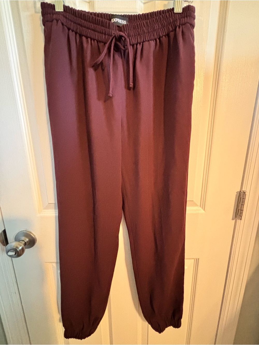 😍Express Women's Drawstring Jogger Pants - Burgundy Size Small petite